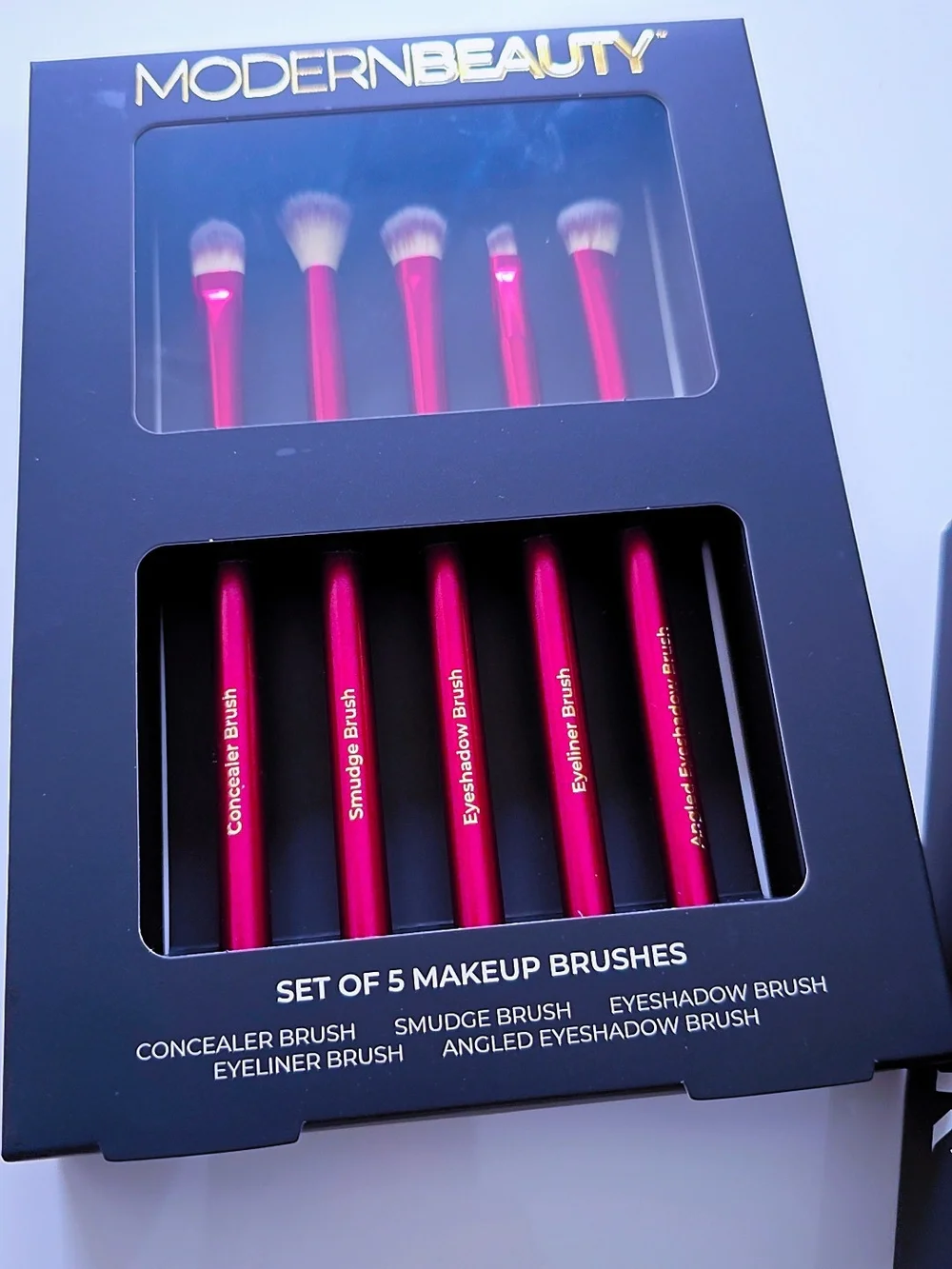 Modern Beauty 10-Piece Makeup Brush Set Pink Face Eye Brushes NEW